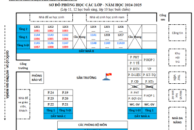 Sơ đồ phòng – lớp học năm học 2024-2025