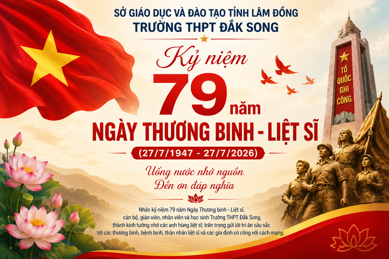 KỶ NIỆM 79 NĂM NGÀY THƯƠNG BINH – LIỆT SĨ (27/7/1947 – 27/7/2026)